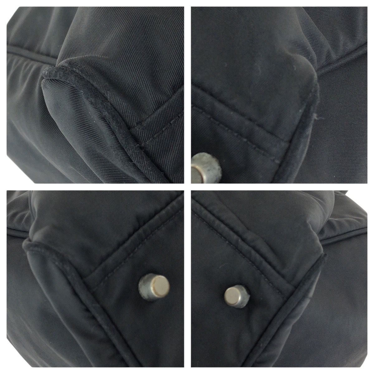 Prada Tessuto Black Silver Nylon Tote Shoulder Bag — view 3
