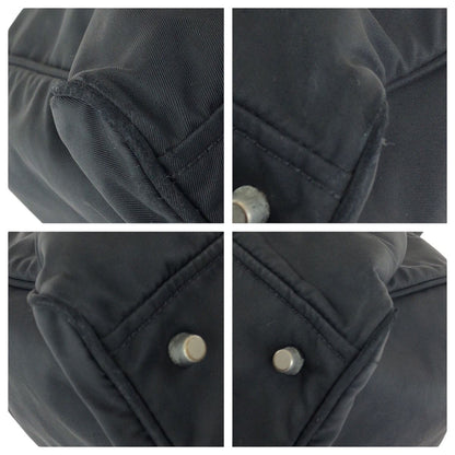 Prada Tessuto Black Silver Nylon Tote Shoulder Bag — view 3