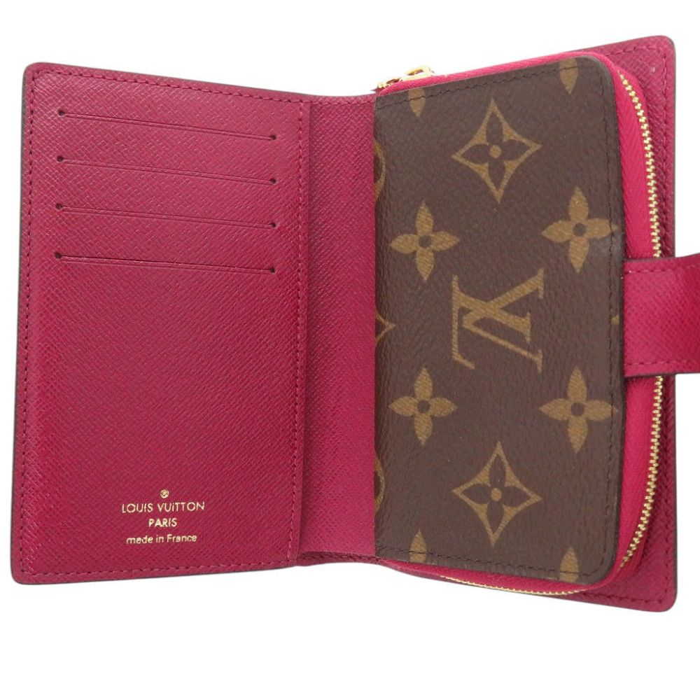 Louis Vuitton Portefeuille Juliette Monogram Canvas Fuchsia Bifold Wallet Brown — view 4