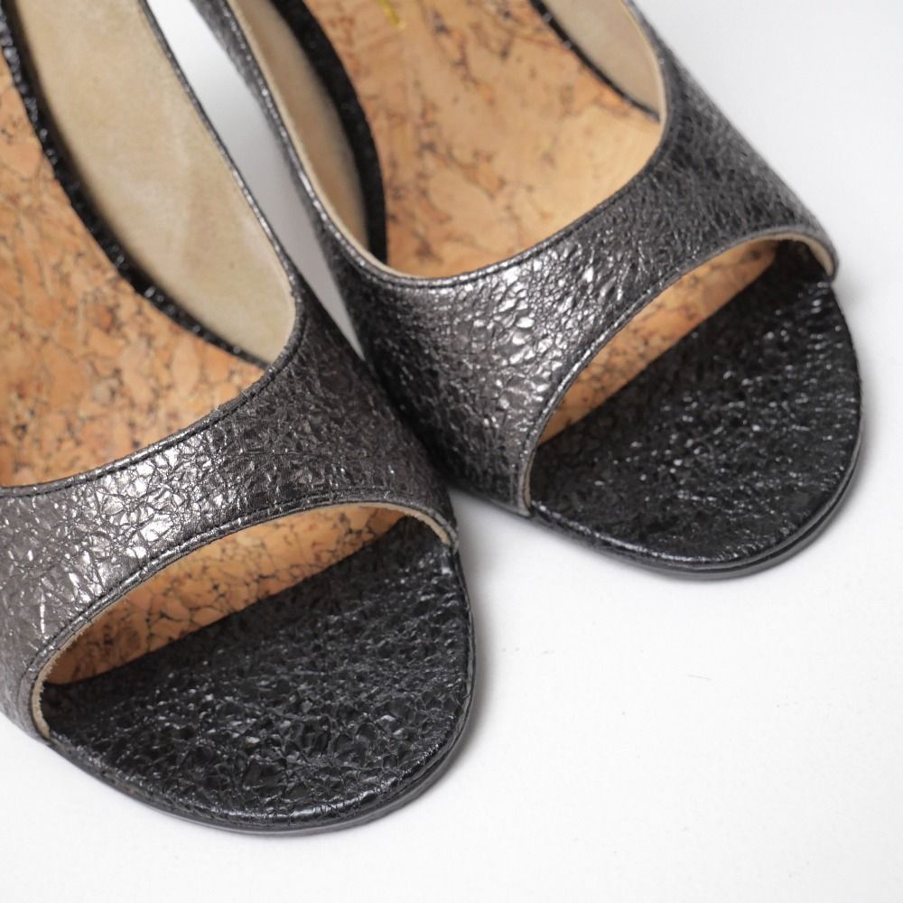 Chanel Pumps c Open Toe Shoes CC Logo Metallic 34 — view 4