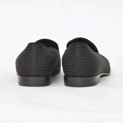 Louis Vuitton Moccasin Tassel Loafers Satin Business Shoes Black — view 3