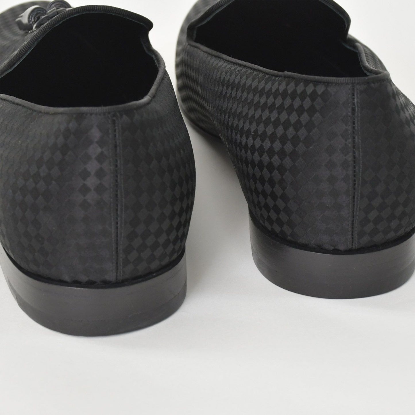 Louis Vuitton Moccasin Tassel Loafers Satin Business Shoes Black — view 7