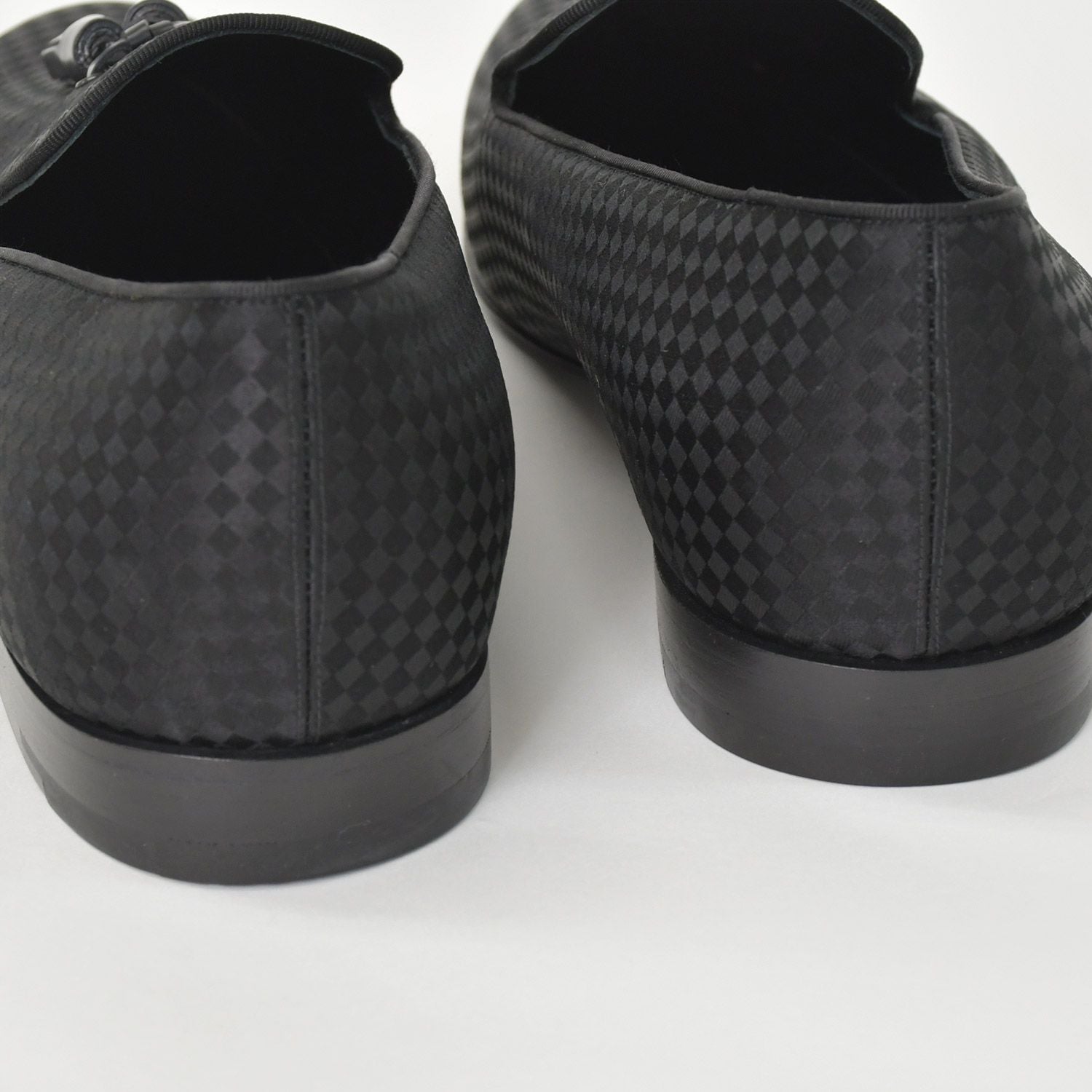 Louis Vuitton Moccasin Tassel Loafers Satin Business Shoes Black — view 7