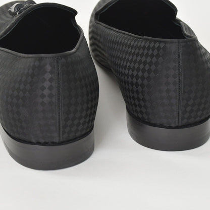 Louis Vuitton Moccasin Tassel Loafers Satin Business Shoes Black — view 7