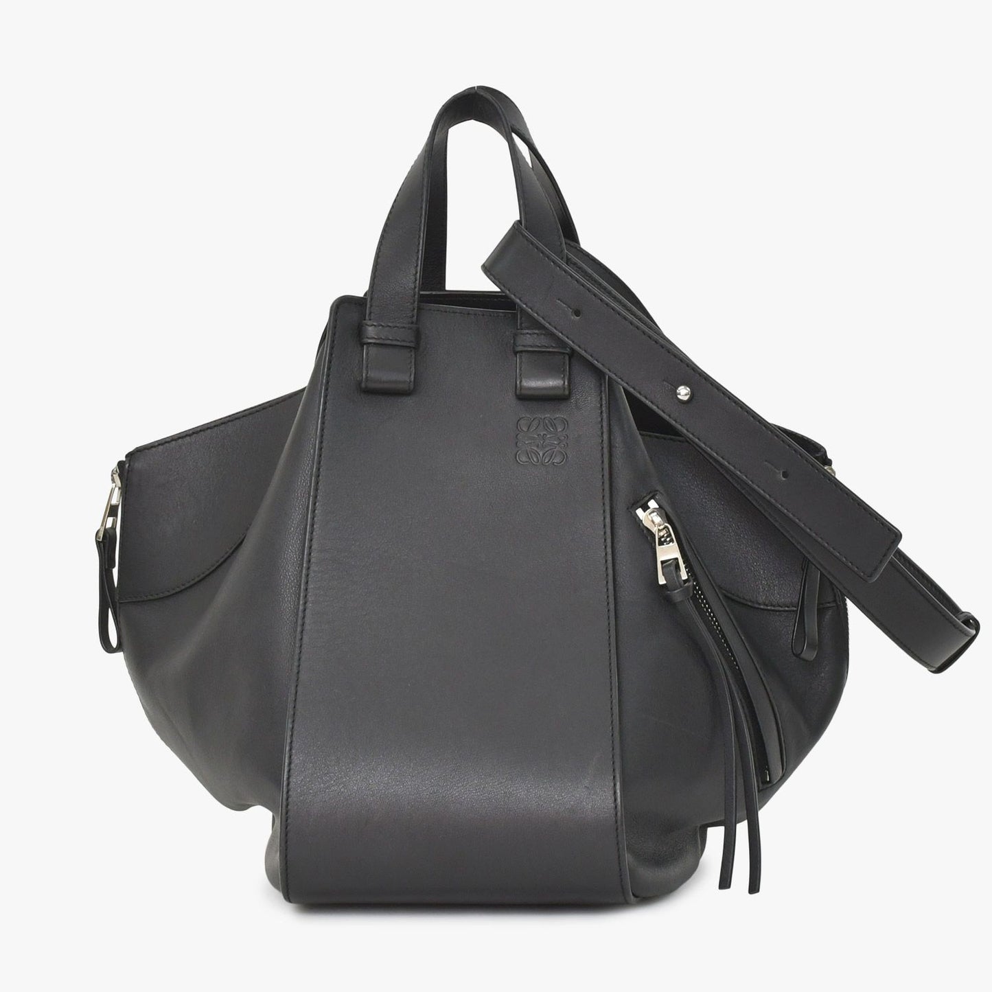Loewe Hammock Black Shoulder Bag Silver