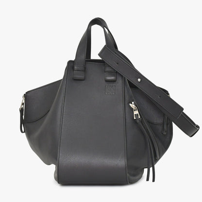 Loewe Hammock Black Shoulder Bag Silver