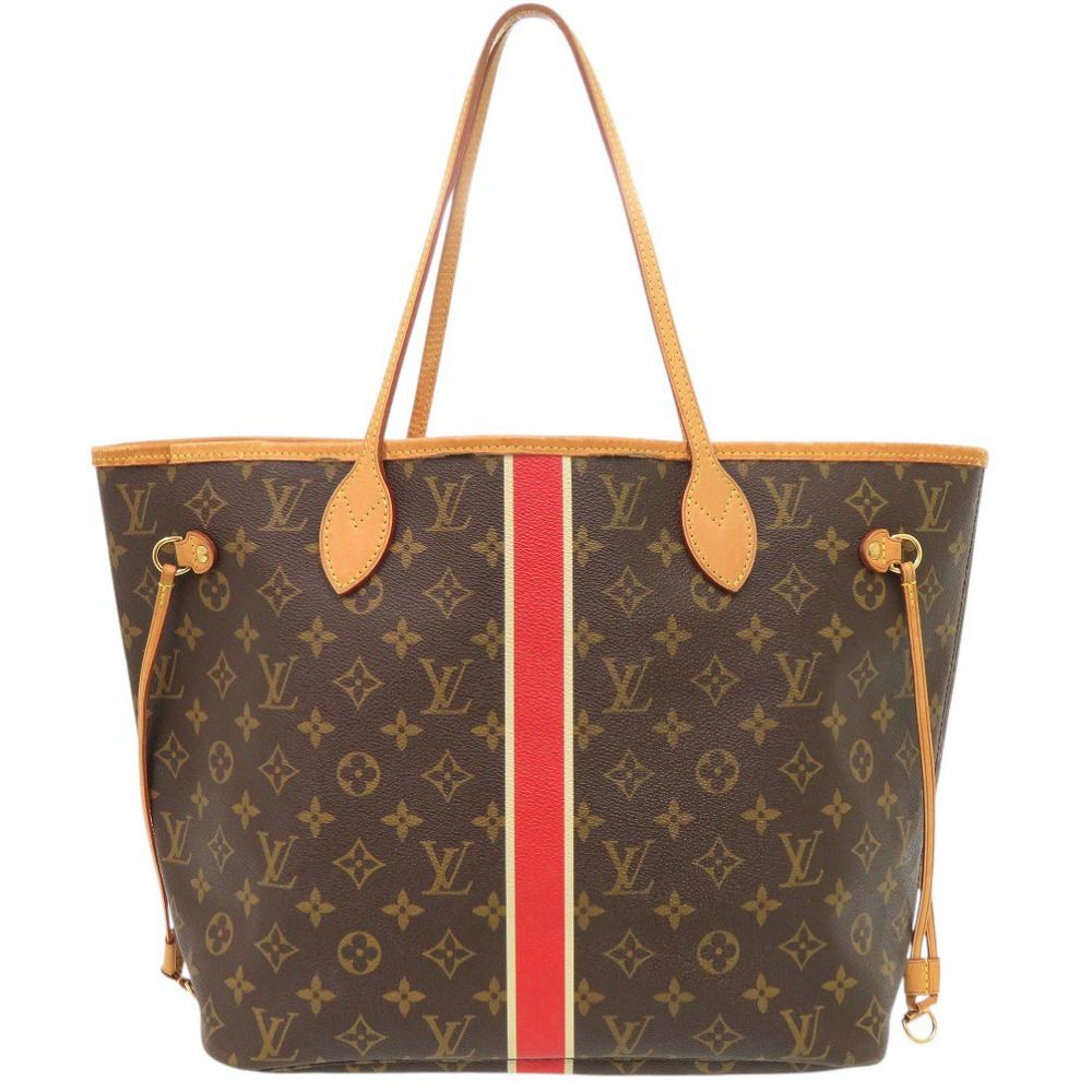 Louis Vuitton Neverfull MM Monogram Red Tote Bag — view 2