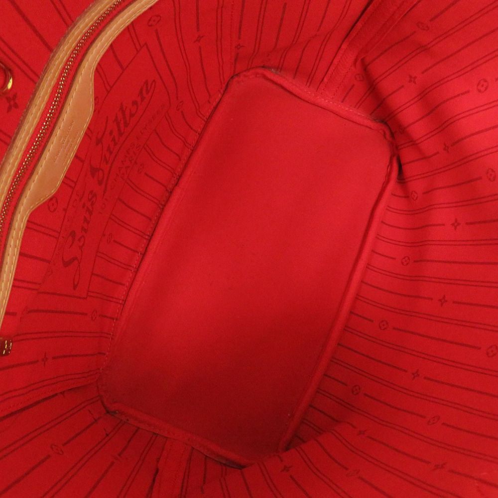 Louis Vuitton Neverfull MM Monogram Red Tote Bag — view 5