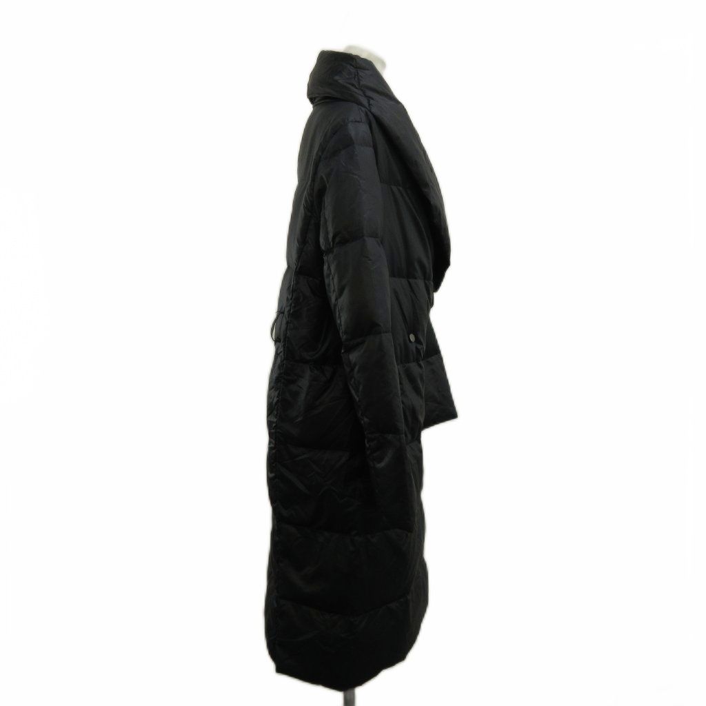 Max Mara Studio Shawl Color Long Down Coat Fully Lined 42 L Black — view 2