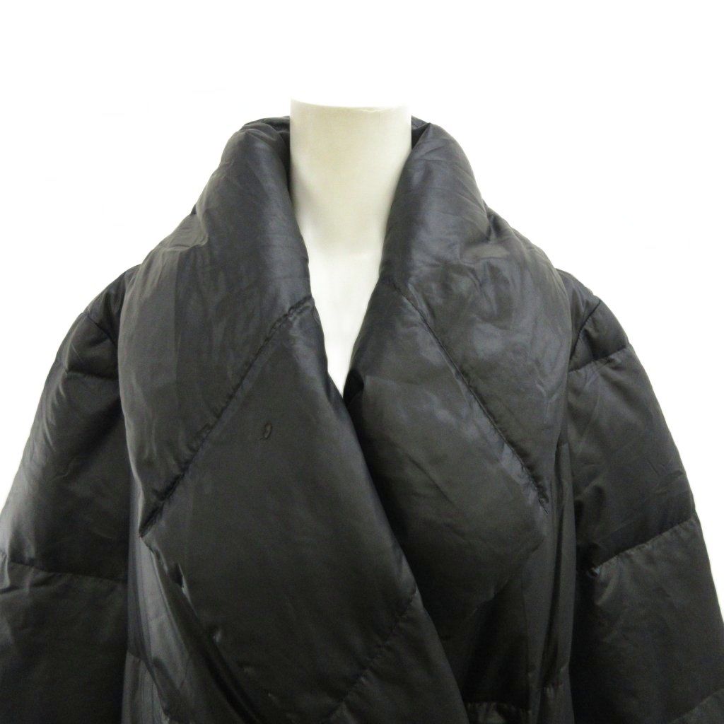 Max Mara Studio Shawl Color Long Down Coat Fully Lined 42 L Black — view 5