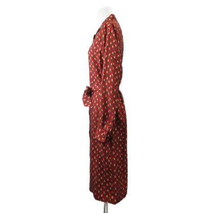 Max Mara White Tag Cupido 005 Shirt Dress Silk 42 Red Tiger M Logo Monogram — view 3