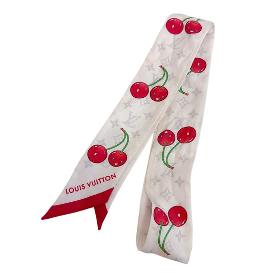 Louis Vuitton Takashi Murakami LV TM Bandeau BB Monogram Cherry Scarf