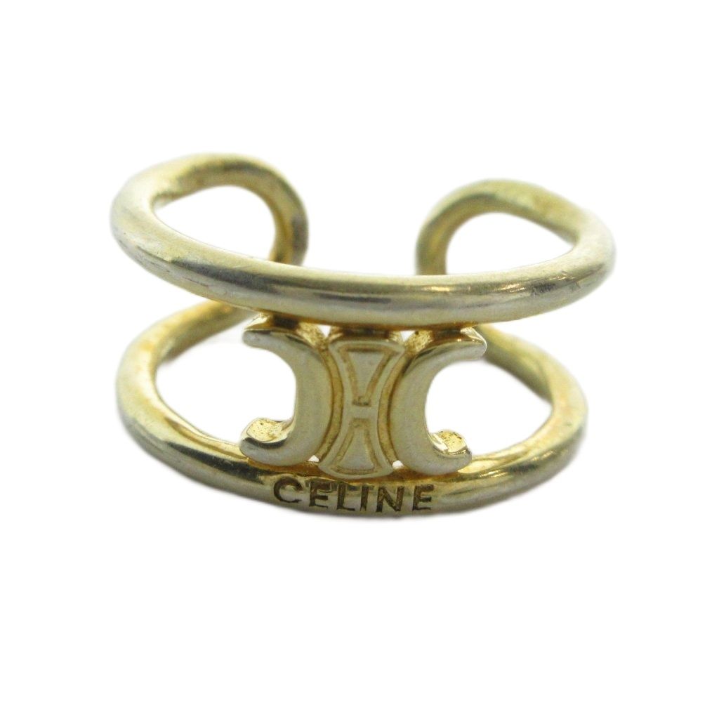 Celine Triomphe Logo Ring Asymmetric No 15 Gold — view 3