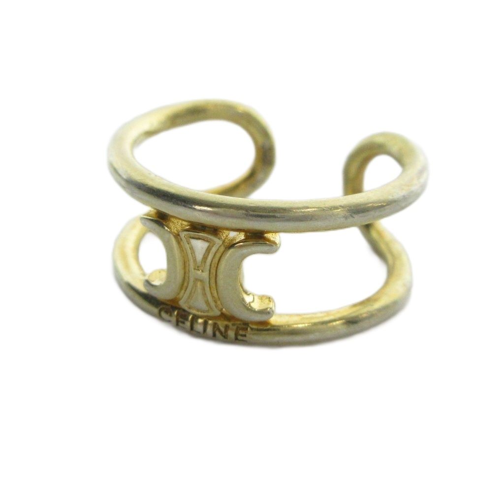 Celine Triomphe Logo Ring Asymmetric No 15 Gold