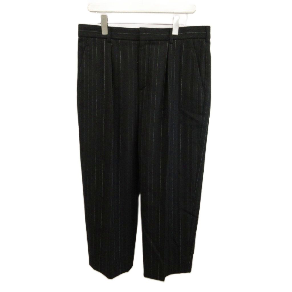 Saint Laurent Paris Pants Trousers Wool Striped Zip Fly 48 L Black