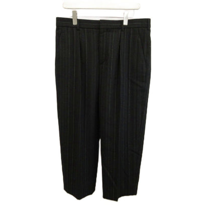 Saint Laurent Paris Pants Trousers Wool Striped Zip Fly 48 L Black
