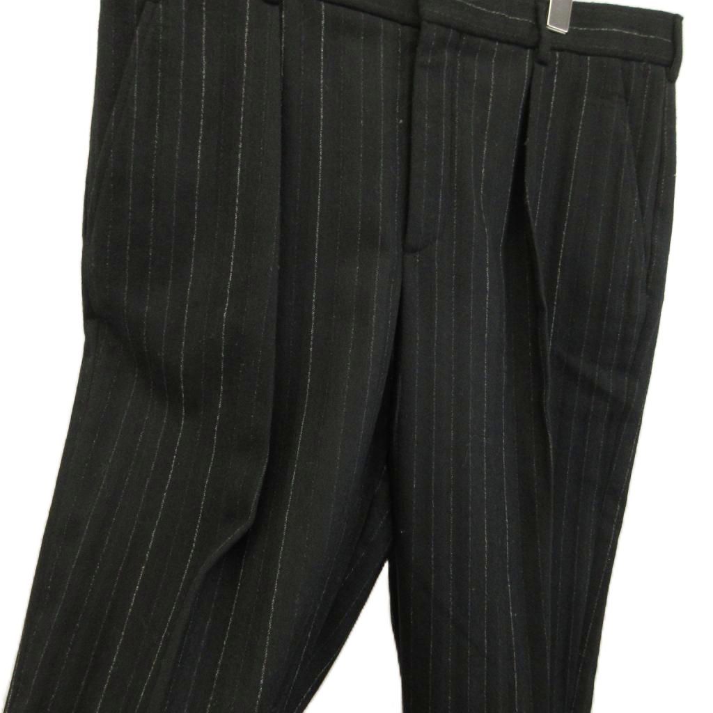 Saint Laurent Paris Pants Trousers Wool Striped Zip Fly 48 L Black — view 4