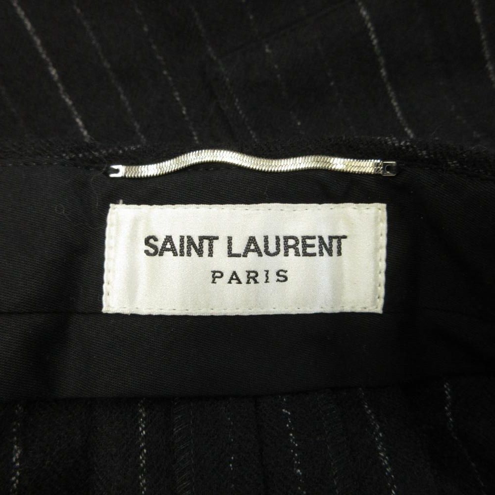 Saint Laurent Paris Pants Trousers Wool Striped Zip Fly 48 L Black — view 3