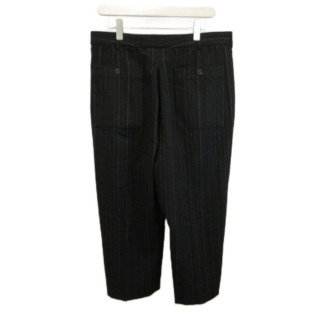 Saint Laurent Paris Pants Trousers Wool Striped Zip Fly 48 L Black — view 2