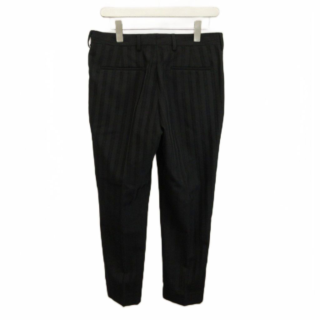 Saint Laurent Paris Pants Trousers Wool Shadow Stripe Zip Fly 46 M Black — view 2