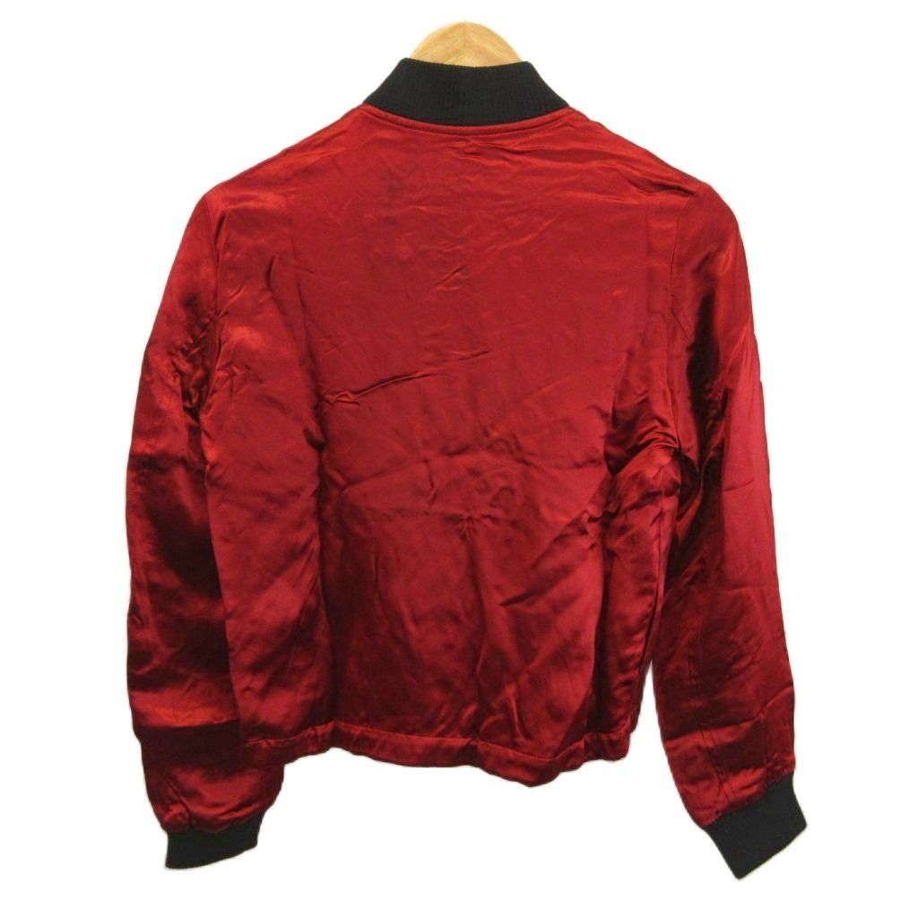 Saint Laurent Paris Bomber Jacket Satin Silk Blend Zip Up Studs 34 XS — view 2