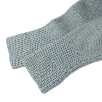 Chanel 95A Vintage Cashmere Knit Sweater Camellia CC Logo Long Sleeve 40 M Blue — view 5