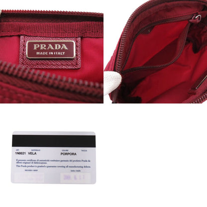 Prada Triangle Logo Nylon Red Makeup Pouch — view 7