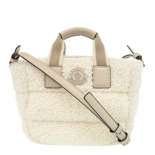 Moncler Micro Caradoc Fleece White 2-Way Handbag Shoulder Strap