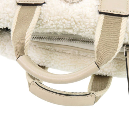 Moncler Micro Caradoc Fleece White 2-Way Handbag Shoulder Strap — view 5