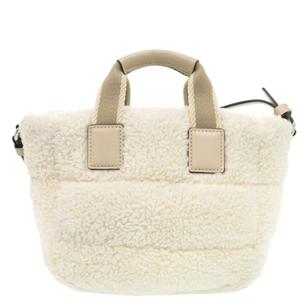 Moncler Micro Caradoc Fleece White 2-Way Handbag Shoulder Strap — view 2
