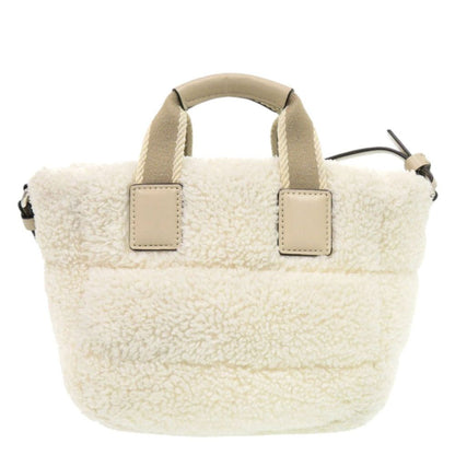 Moncler Micro Caradoc Fleece White 2-Way Handbag Shoulder Strap — view 2