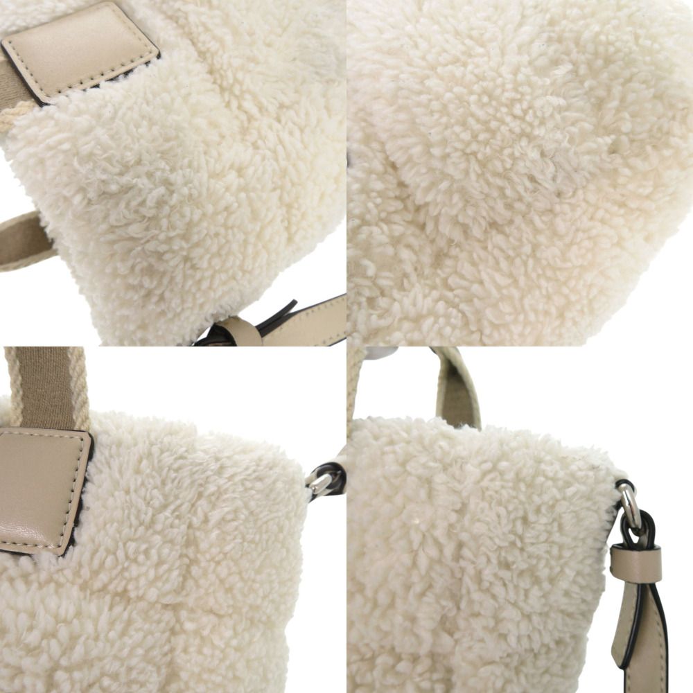 Moncler Micro Caradoc Fleece White 2-Way Handbag Shoulder Strap — view 8