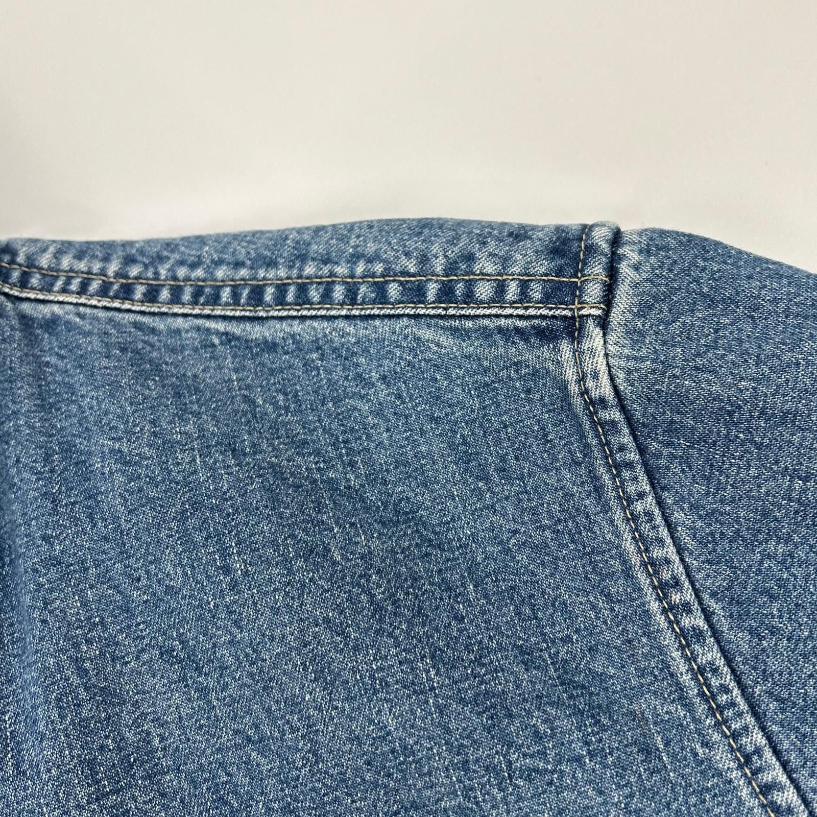 Celine Blue Cotton 100 Union O-chien Wash Denim Cropped Shirt XS — view 8