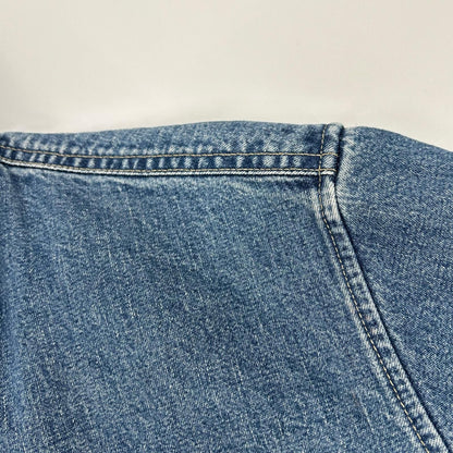 Celine Blue Cotton 100 Union O-chien Wash Denim Cropped Shirt XS — view 8