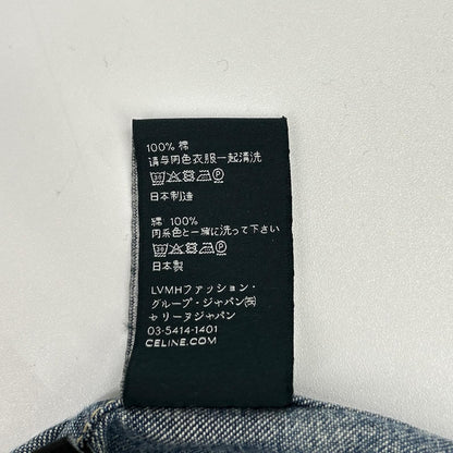 Celine Blue Cotton 100 Union O-chien Wash Denim Cropped Shirt XS — view 5