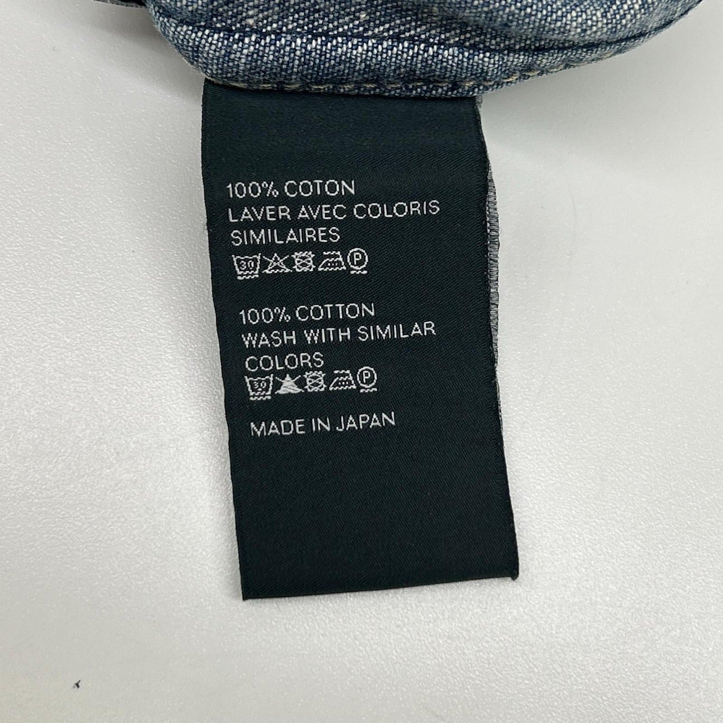 Celine Blue Cotton 100 Union O-chien Wash Denim Cropped Shirt XS — view 6