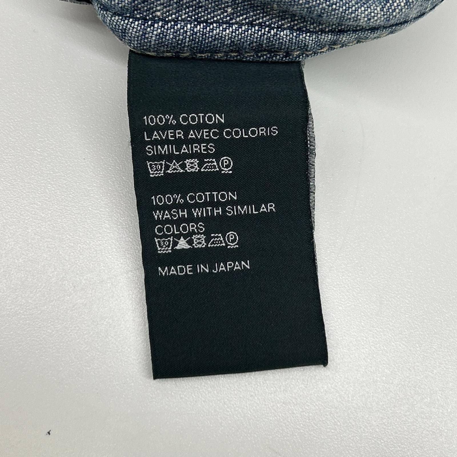Celine Blue Cotton 100 Union O-chien Wash Denim Cropped Shirt XS — view 6