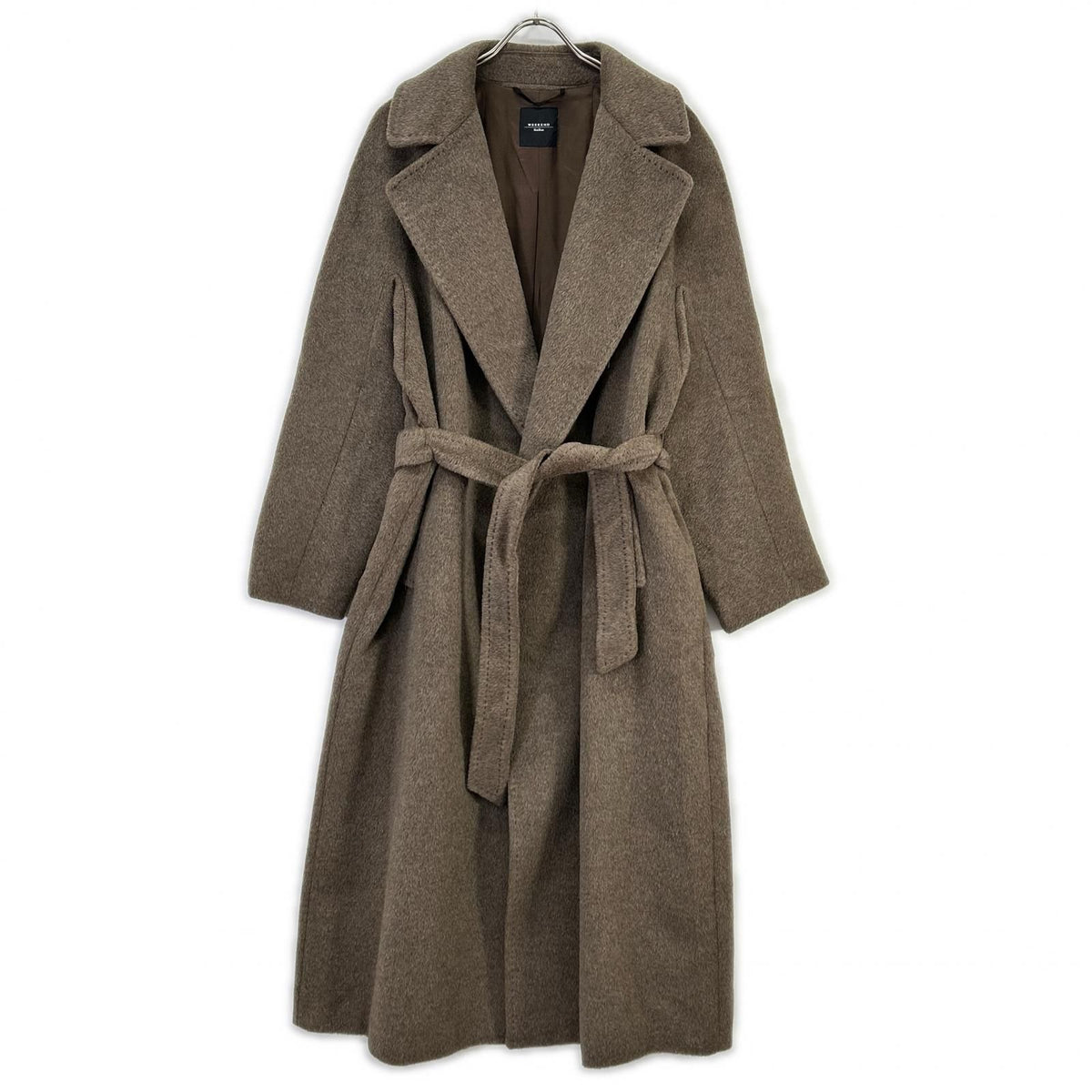 Max Mara Weekend Gray Alpaca Mohair Tempera Gown Long Coat 46