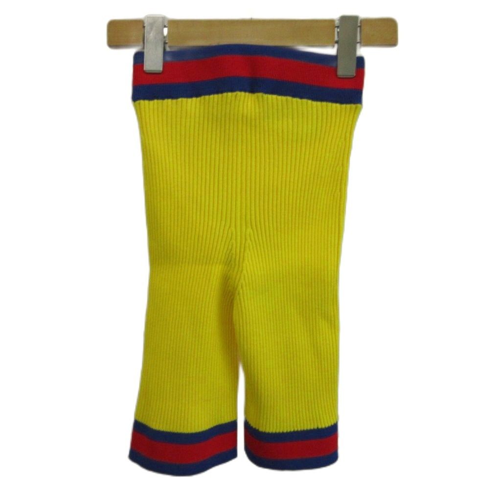 Gucci Web Stripe Short Knit Pants Shorts Rib Stretch Easy XS Yellow — view 2
