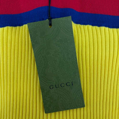 Gucci Web Stripe Short Knit Pants Shorts Rib Stretch Easy XS Yellow — view 5