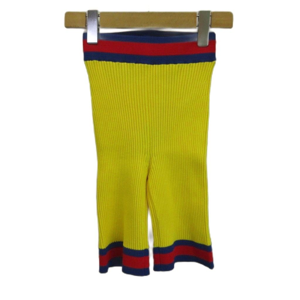 Gucci Web Stripe Short Knit Pants Shorts Rib Stretch Easy XS Yellow