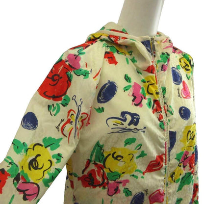 Moncler Vive Giubbotto Nylon Hoodie Zip Up Heart Floral Lip All Over Logo 00 XS — view 5