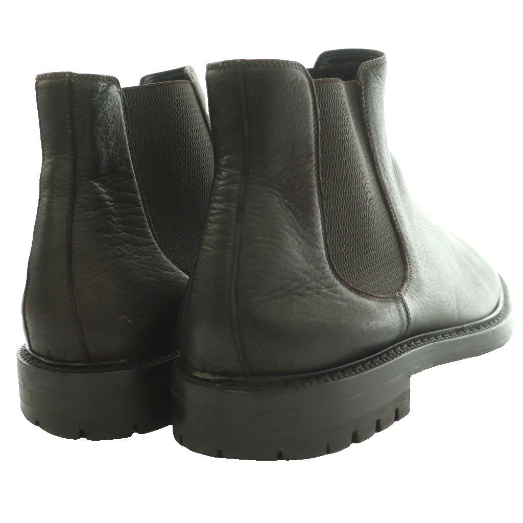 Dolce & Gabbana Side Gore Boots Short Tank Sole Low Heels Leather Brown SS 8 — view 5