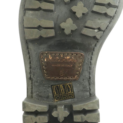Dolce & Gabbana Side Gore Boots Short Tank Sole Low Heels Leather Brown SS 8 — view 7