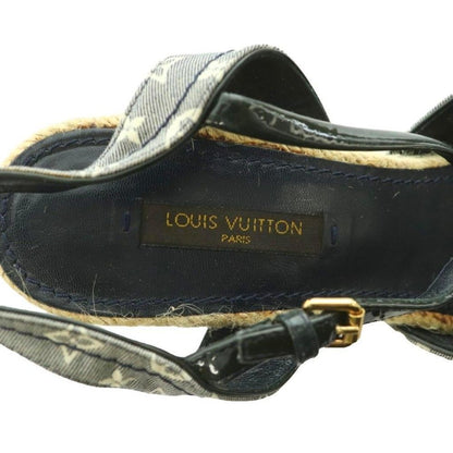 Louis Vuitton Wedge Sole Sandals Strap Monogram Canvas Espadouille Beige 36.5 — view 7