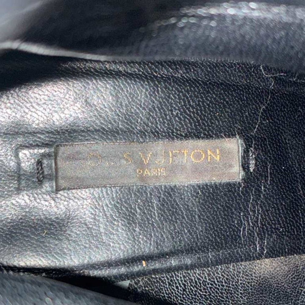 Louis Vuitton Pointed Toe Long Boots Stiletto Heels One Leather Black SS 37 — view 8