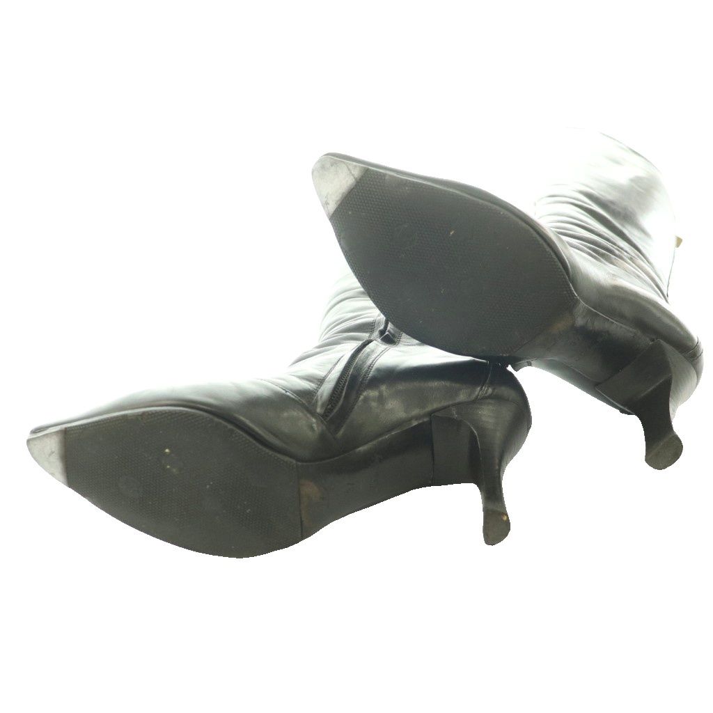 Louis Vuitton Pointed Toe Long Boots Stiletto Heels One Leather Black SS 37 — view 7