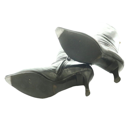 Louis Vuitton Pointed Toe Long Boots Stiletto Heels One Leather Black SS 37 — view 7