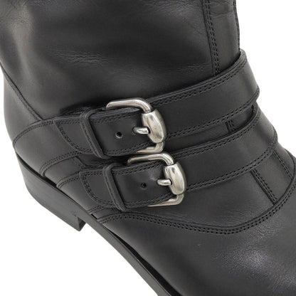 Gucci Leather Strap Biker Boots with Fleece Black 35.5 — view 5