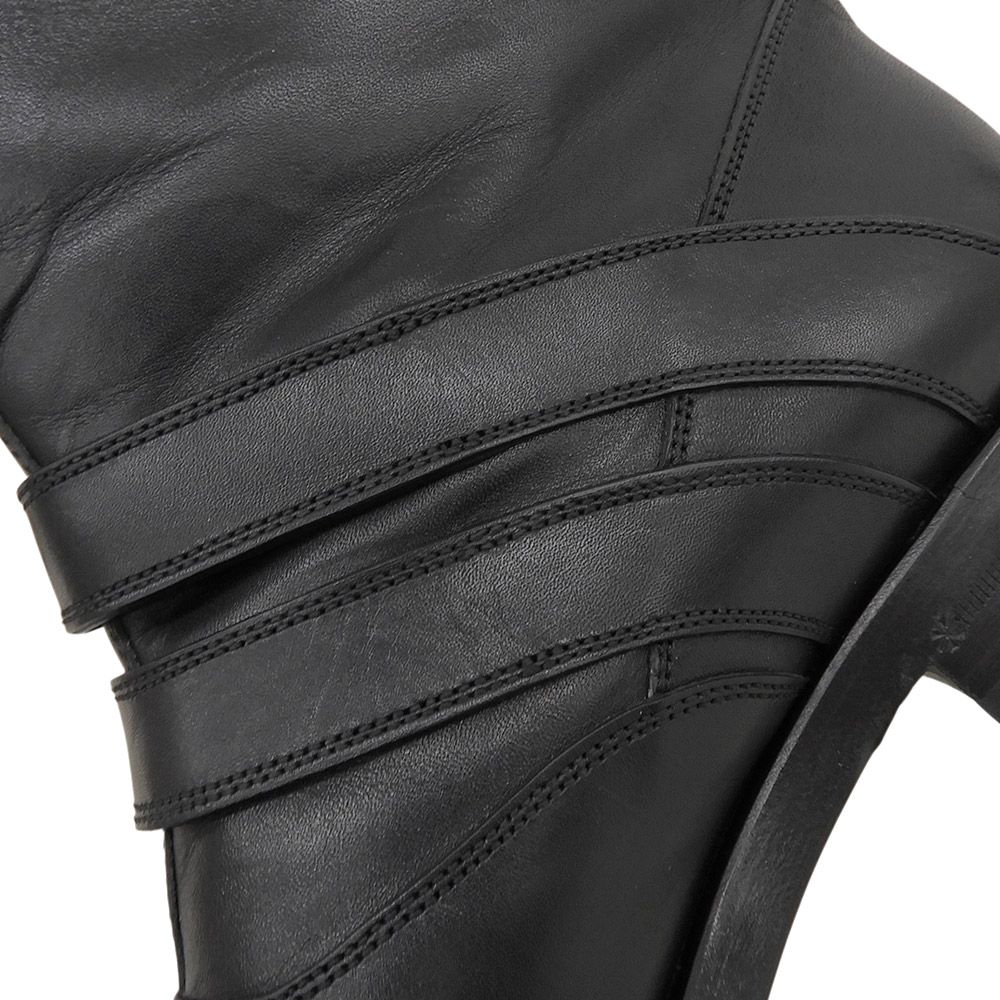 Gucci Leather Strap Biker Boots with Fleece Black 35.5 — view 6